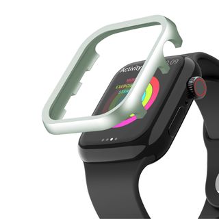 Apple Watchフレーム　44㎜　グリーン　文字盤　メタルフレーム　カバー(モバイルケース/カバー)