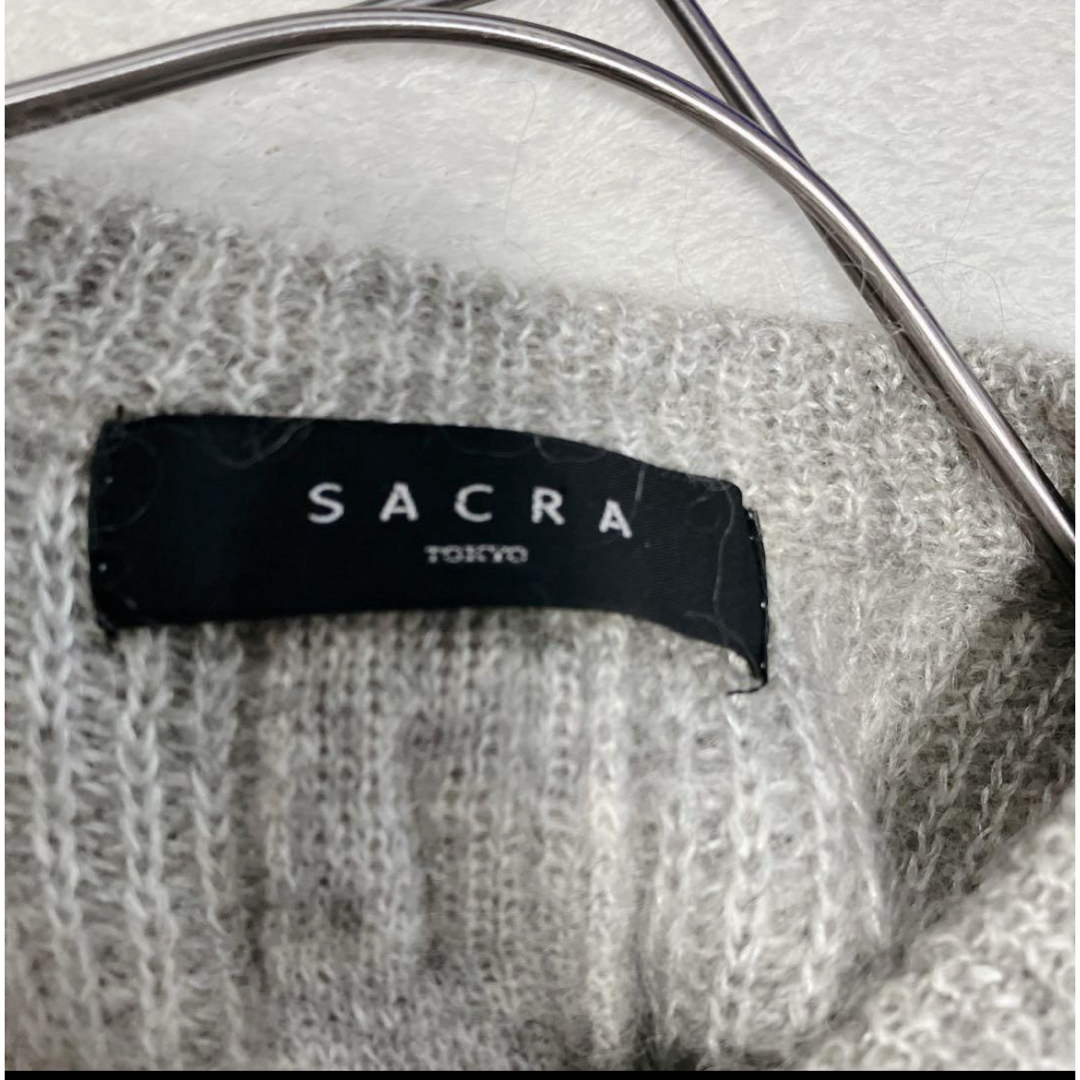 SACRA(サクラ)のサクラ SACRA モヘヤ　ウール　バックリボン　ニット レディースのトップス(ニット/セーター)の商品写真