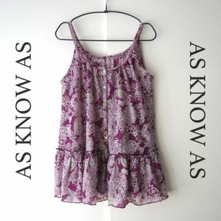 アズノウアズ(AS KNOW AS)の美品　AS KNOW AS／アズノウアズ★　薄手　花柄キャミソール　(キャミソール)