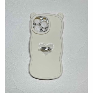 iPhone15ProMax ケース アイフォンケース キラキラ クマの耳(iPhoneケース)
