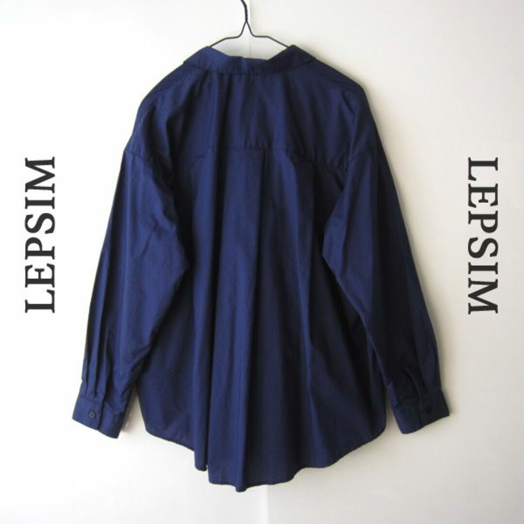 LEPSIM(レプシィム)の美品　LEPSIM／レプシィム★　スキッパーカラー　長袖シャツ　ネイビー レディースのトップス(シャツ/ブラウス(長袖/七分))の商品写真