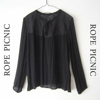 ロペピクニック(Rope' Picnic)の美品　ROPE PICNIC／ロペピクニック★　レースプリーツ切替　長袖シャツ(カットソー(長袖/七分))