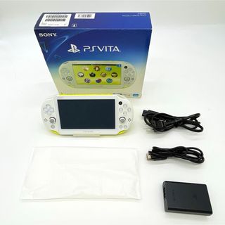 プレイステーションヴィータ(PlayStation Vita)のPlayStation Vita ライムグリーンホワイト (2000)【極美品(家庭用ゲーム機本体)