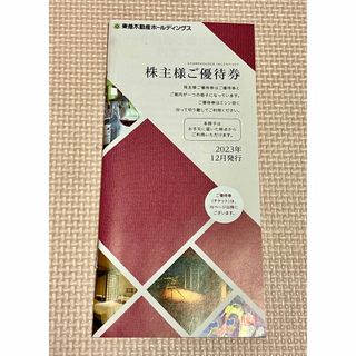 東急不動産 株主優待券 17枚組 (1000-5000株未満分)(宿泊券)