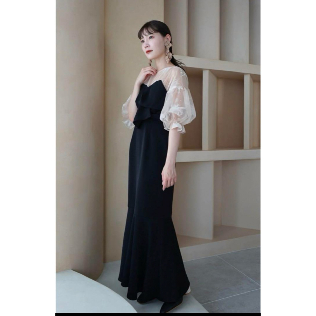 レディースsheer puff dress（black）  acka