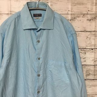 アートヴィンテージ(ART VINTAGE)の【希少】パンヒューゼン vanheusen 長袖シャツ M 水色 古着(シャツ)