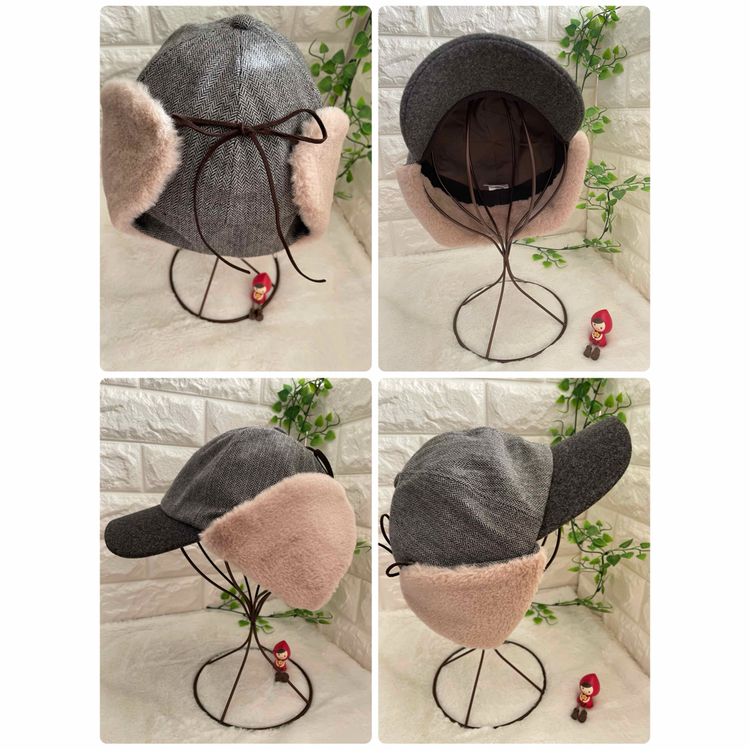 ⭐️冬の帽子⭐️耳当て付き　ツバあり　キャップ レディースの帽子(キャップ)の商品写真