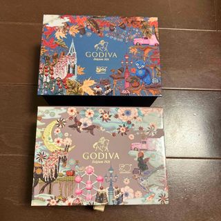 ゴディバ(GODIVA)の《youme0320様専用》GODIVA グランプラス　空箱２点①茶色②青色(小物入れ)