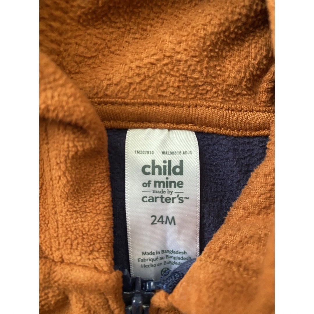 carter's(カーターズ)のカーターズ　90 フリース　ベスト　オレンジ ネイビー　フード キッズ/ベビー/マタニティのキッズ服男の子用(90cm~)(ジャケット/上着)の商品写真