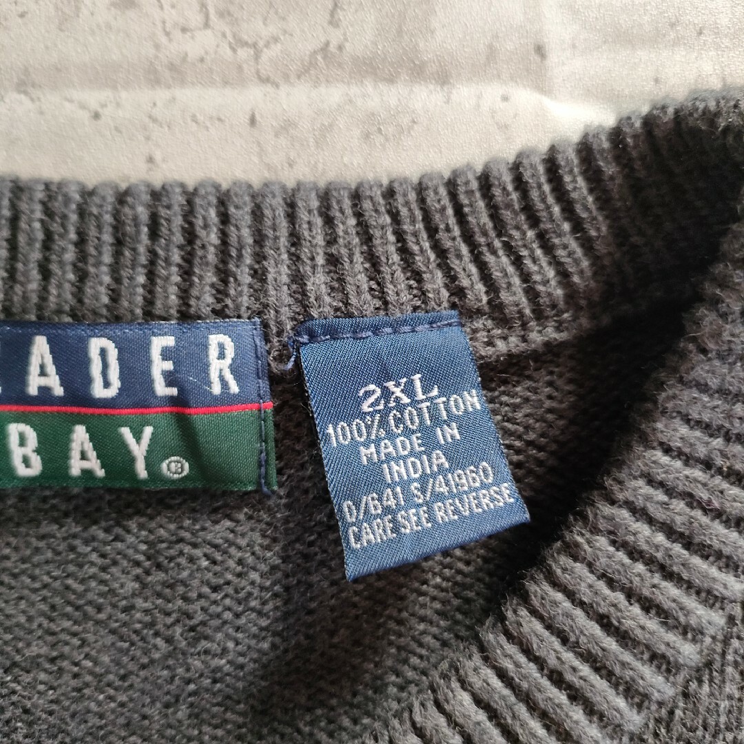 【L154】TRADER BAY 90s USA古着 コットンニットセーター メンズのトップス(ニット/セーター)の商品写真