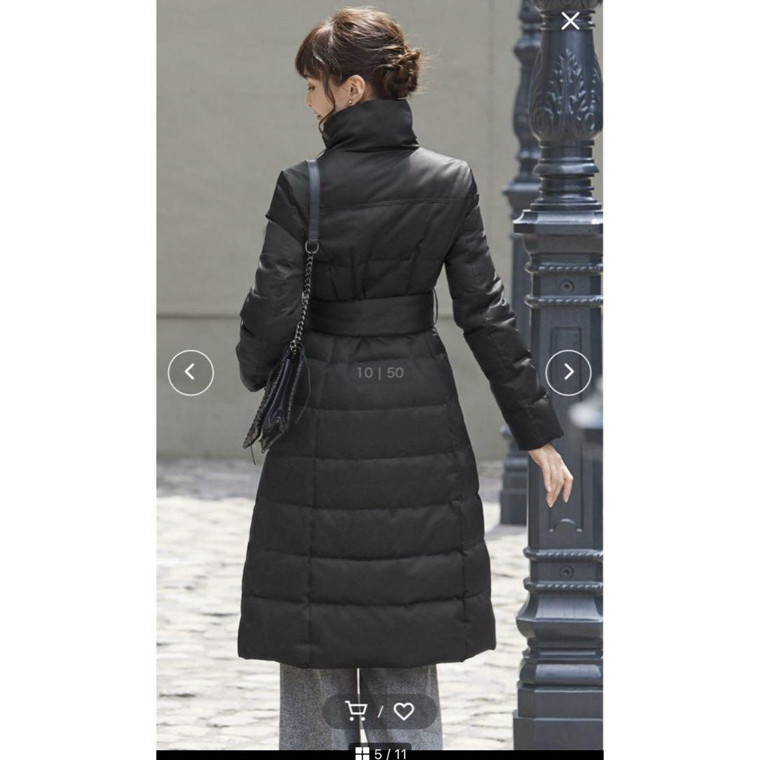 ルイルエブティック　マフラー付き　ダウンコート　黒　M レディースのジャケット/アウター(ダウンコート)の商品写真