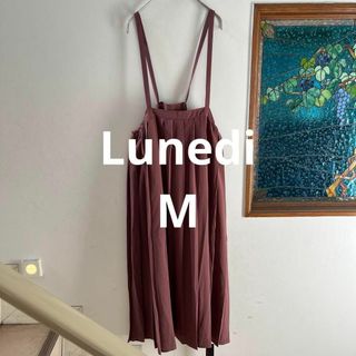 Lunedi スリップロングスカート　M ブラウン(ロングワンピース/マキシワンピース)