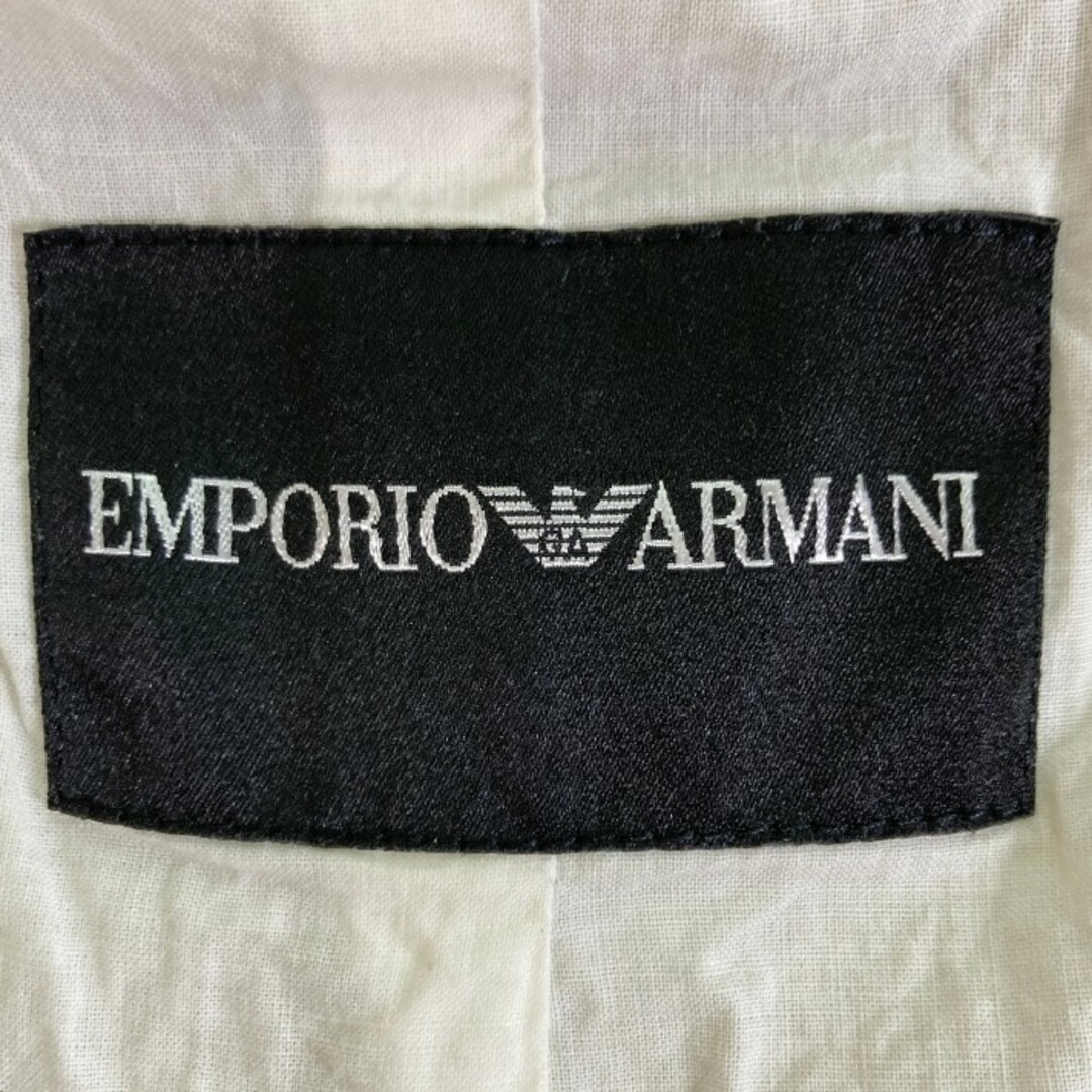 ラム革裏地袖部分★EMPORIO ARMANI エンポリオアルマーニ  レザー ナイロンライダース ホワイト size40