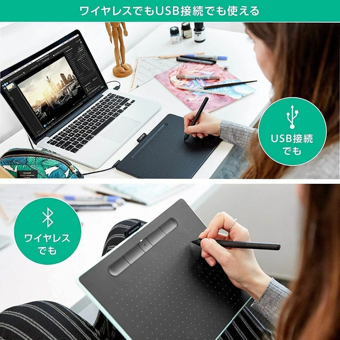 Wacom(ワコム)の✨Intuos Mサイズ ワコム ペンタブ ワイヤレスモデル✨ スマホ/家電/カメラのPC/タブレット(タブレット)の商品写真