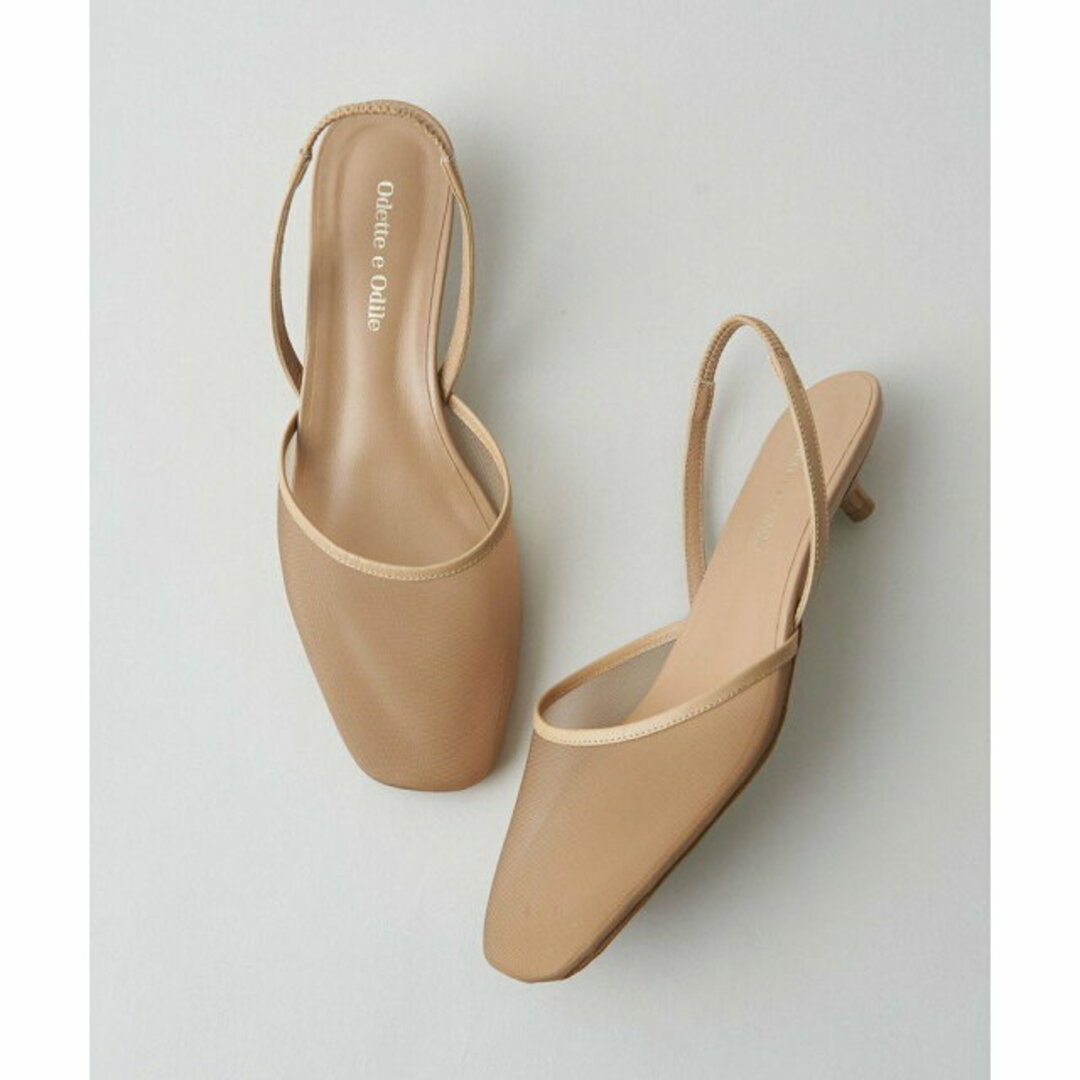 Odette e Odile(オデットエオディール)の【BEIGE】チュールバックベルト パンプス30↑ レディースの靴/シューズ(ハイヒール/パンプス)の商品写真