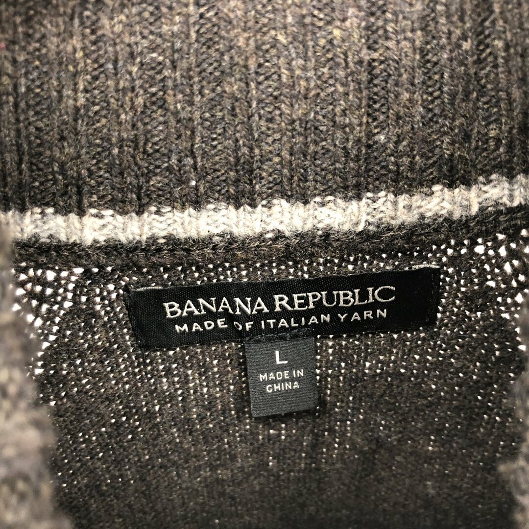 Banana Republic(バナナリパブリック)の古着 バナナリパブリック BANANA REPUBLIC ハイネック ウールニットハーフボタンセーター メンズXL /eaa405574 メンズのトップス(ニット/セーター)の商品写真