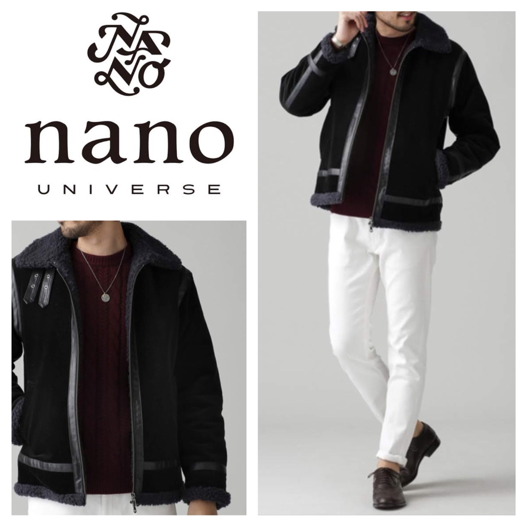 nano・univerナノ・ユニバース☆メンズ Sサイズ コーデュロイジャケット約595cm  ブラック