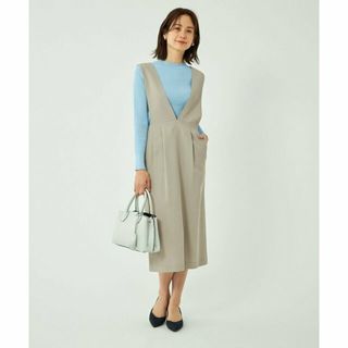 ユナイテッドアローズグリーンレーベルリラクシング(UNITED ARROWS green label relaxing)の【BEIGE】クリスプ ツイル Iライン ジャンパースカート ◇No06◇(ロングワンピース/マキシワンピース)