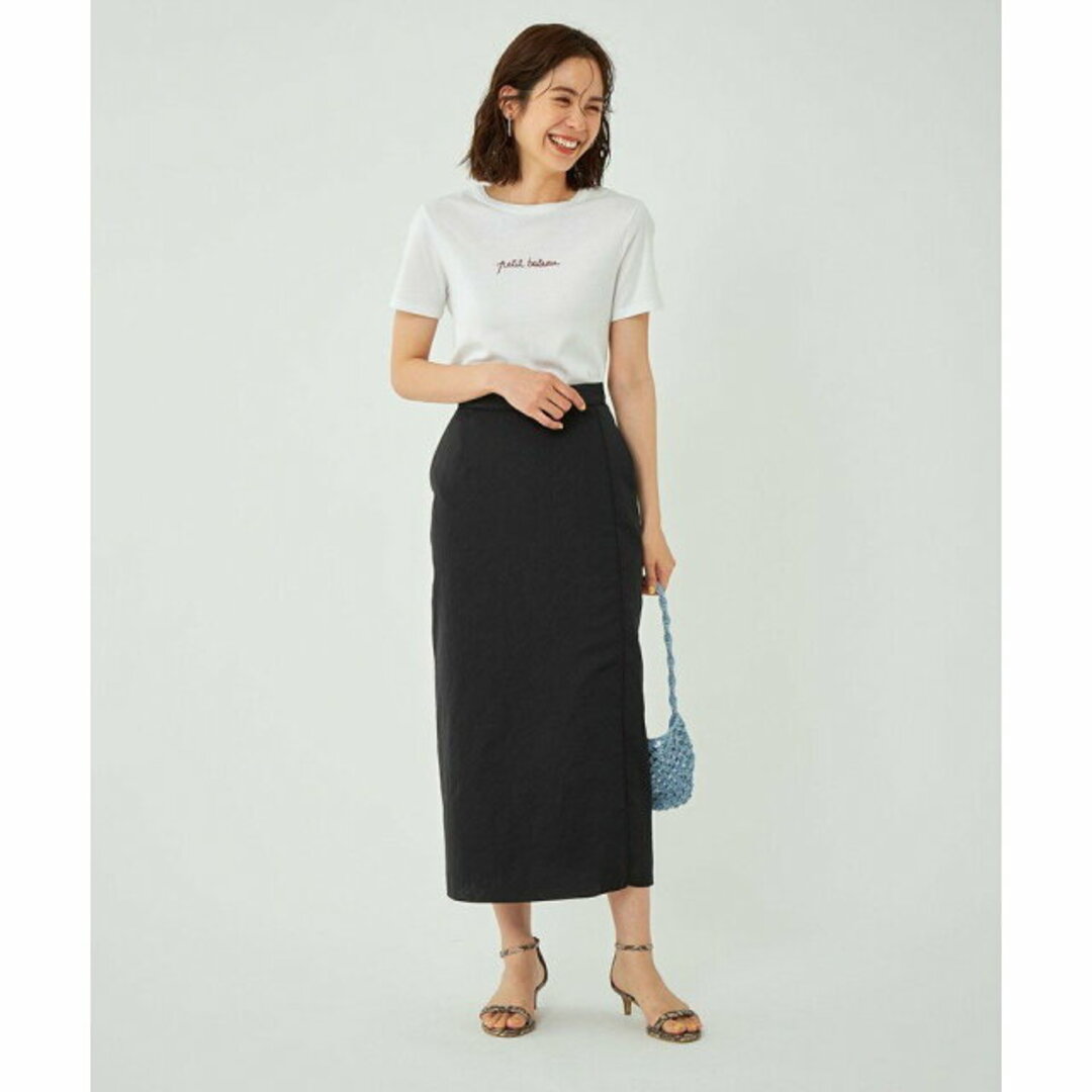 UNITED ARROWS green label relaxing(ユナイテッドアローズグリーンレーベルリラクシング)の【BLACK】ワッシャー シアー サテン Iライン スカート レディースのスカート(ロングスカート)の商品写真