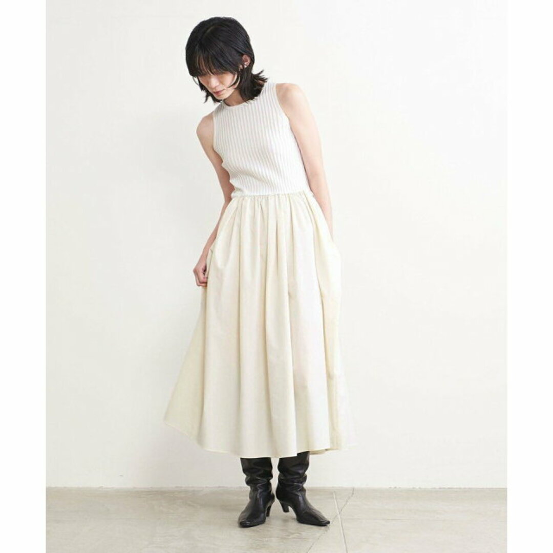 AEWEN MATOPH(イウエンマトフ)の【OFF WHITE】<AEWEN MATOPH>ニット コンビ ワンピース レディースのワンピース(ロングワンピース/マキシワンピース)の商品写真