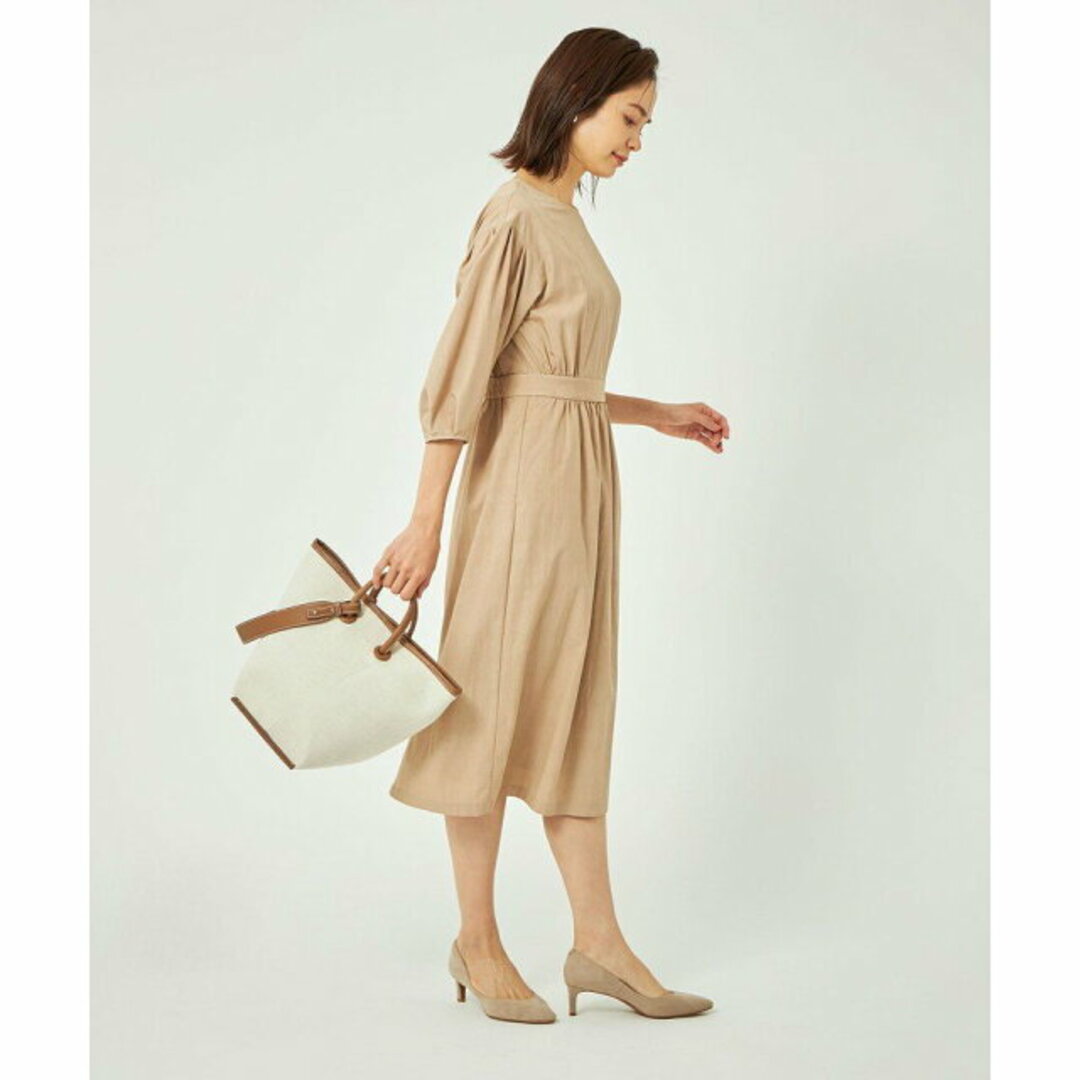 UNITED ARROWS green label relaxing(ユナイテッドアローズグリーンレーベルリラクシング)の【BEIGE】ウエストマーク フォルム ワンピース レディースのワンピース(ロングワンピース/マキシワンピース)の商品写真