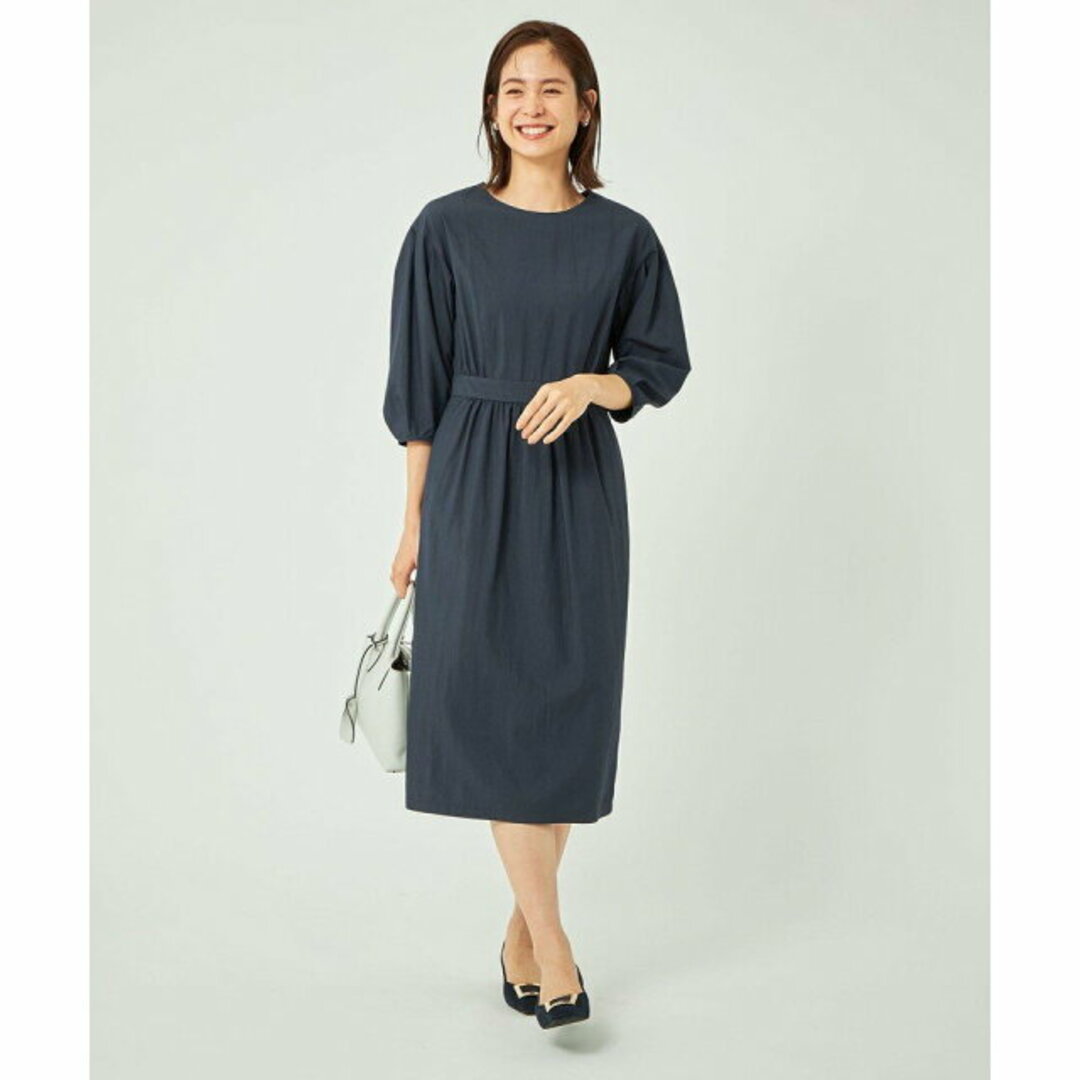 UNITED ARROWS green label relaxing(ユナイテッドアローズグリーンレーベルリラクシング)の【NAVY】ウエストマーク フォルム ワンピース レディースのワンピース(ロングワンピース/マキシワンピース)の商品写真