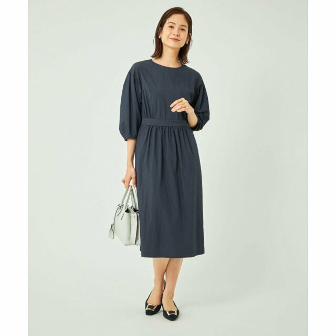 UNITED ARROWS green label relaxing(ユナイテッドアローズグリーンレーベルリラクシング)の【NAVY】ウエストマーク フォルム ワンピース レディースのワンピース(ロングワンピース/マキシワンピース)の商品写真