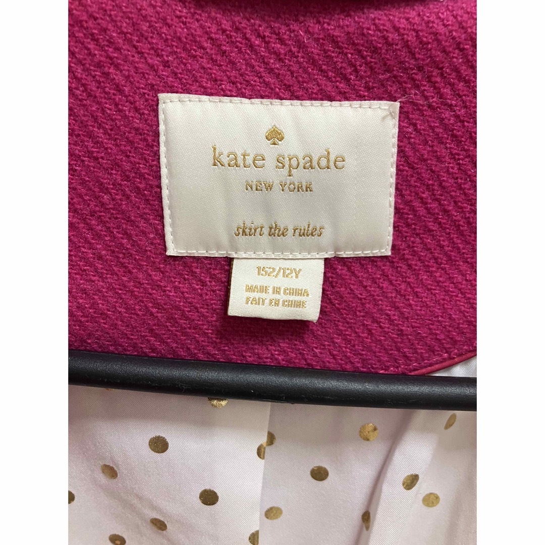 kate spade new york(ケイトスペードニューヨーク)の【美品】kate spade ロングコート ショッキングピンク 150cm キッズ/ベビー/マタニティのキッズ服女の子用(90cm~)(コート)の商品写真