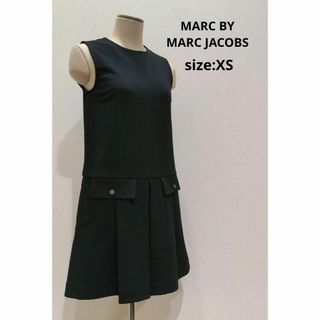 マークバイマークジェイコブス(MARC BY MARC JACOBS)のMARC BY MARC JACOBS ジャージ素材 ワンピ ブラック XS(ひざ丈ワンピース)