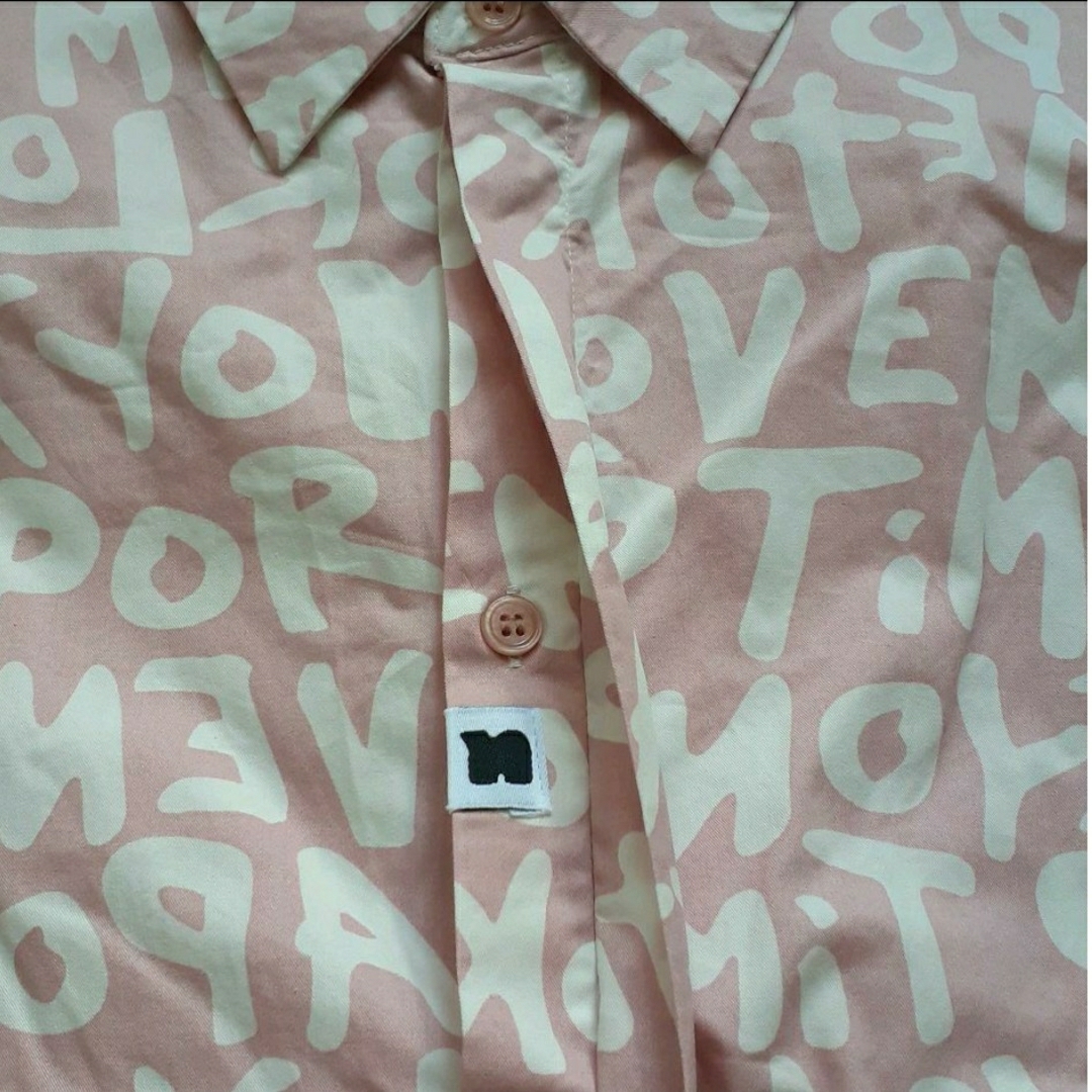 美品】Naptime. Nissy 西島隆弘 5分丈シャツ 総柄ピンク Mの通販 美品】Naptime. Nissy 西島隆弘 5分丈シャツ 総柄ピンク Mの通販