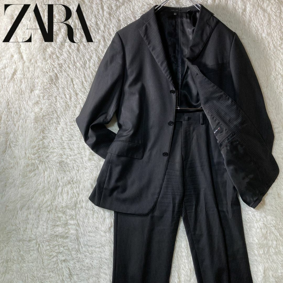 ZARA(ザラ)のZARA 3B セットアップスーツ スーパー100 ウール 2XL 大きいサイズ メンズのスーツ(セットアップ)の商品写真