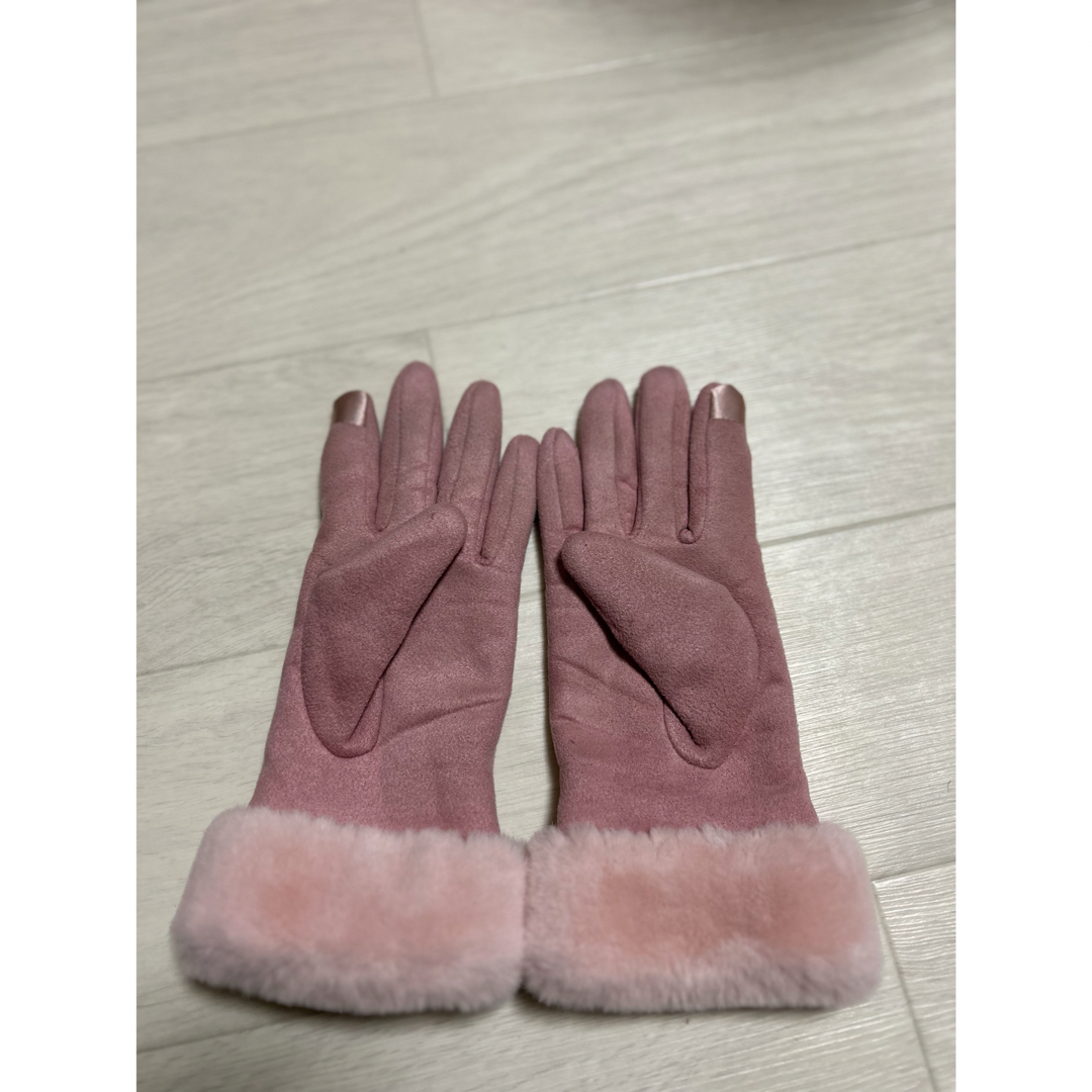 ボア手袋レディース スマートフォン対応ピンク レディースのファッション小物(手袋)の商品写真