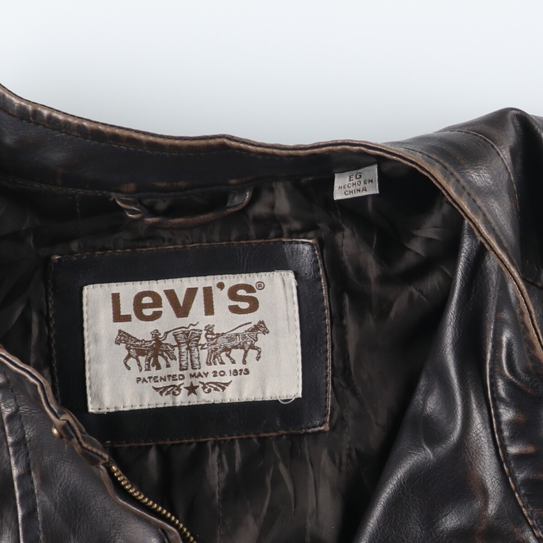 Levi's(リーバイス)の古着 リーバイス Levi's シングルライダース フェイクレザージャケット メンズXL /evb003952 メンズのジャケット/アウター(レザージャケット)の商品写真