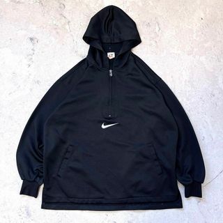 ナイキ(NIKE)の【90s銀タグ】ナイキ サイズL ハーフジップ トラックジャケット パーカー 黒(ジャージ)