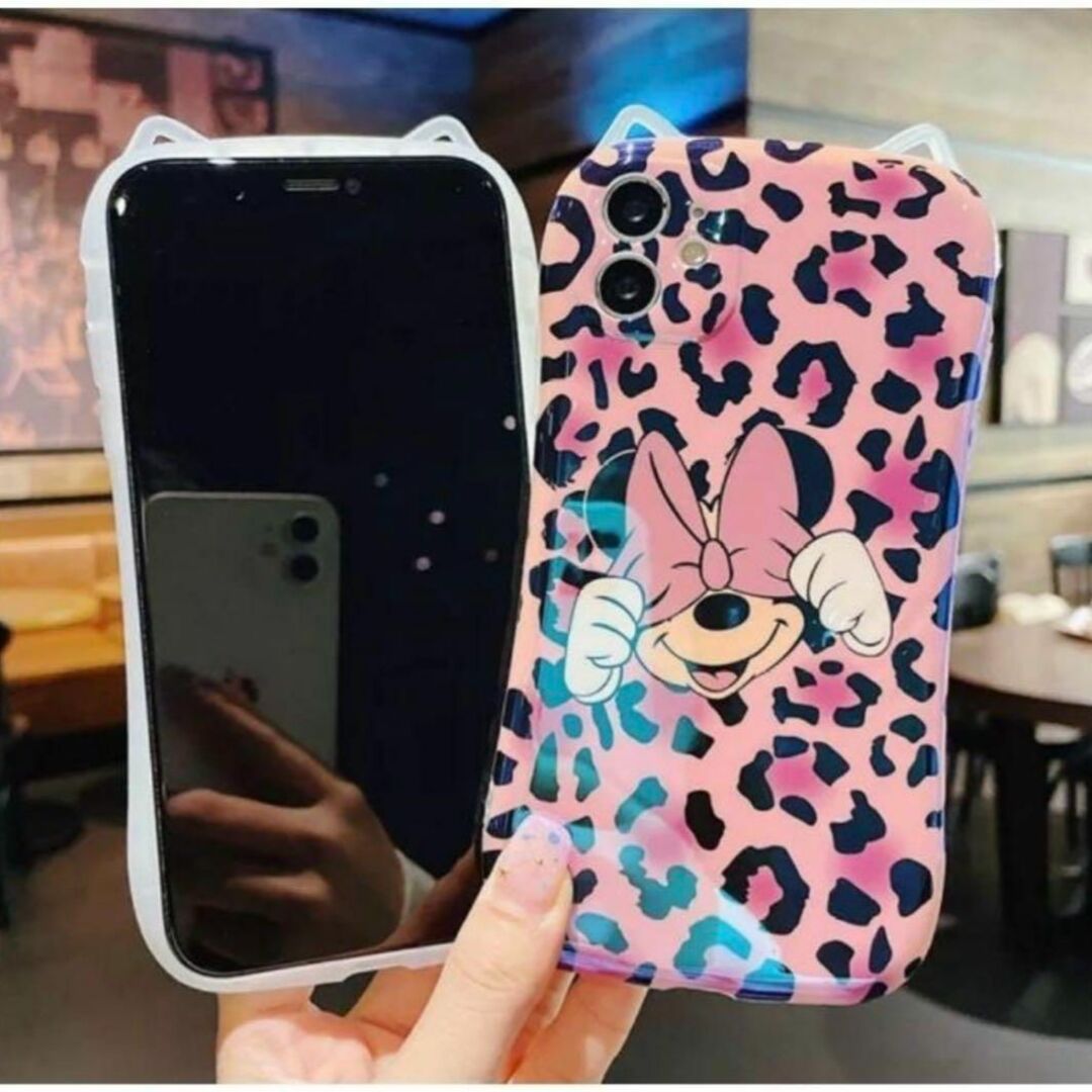 Disney(ディズニー)のiphone12ケース 猫耳 ミニー 豹柄 スマホケース ディズニー ピンク スマホ/家電/カメラのスマホアクセサリー(iPhoneケース)の商品写真