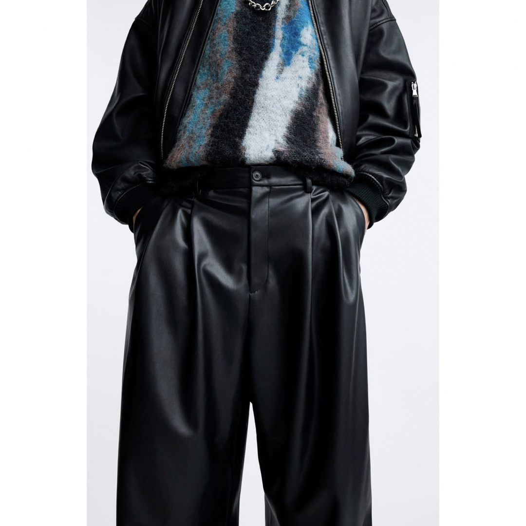 ZARA × MAISON SPECIALフェイクレザーWIDE LEG パンツの通販 by ZARA × MAISON SPECIALフェイクレザーWIDE LEG パンツの通販 by
