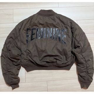 ジェイダ(GYDA)の【美品】GYDA ジェイダ FEMININEロゴ MA-1ジャケット(ブルゾン)