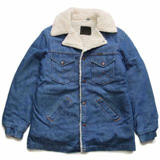 ラングラー(Wrangler)の70s USA製 Wranglerラングラー ボアライナー デニム ランチコート★ビンテージ ボアジャケット カントリー ウエスタン 縄文字(その他)