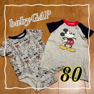 ベビーギャップ(babyGAP)のbaby GAP 半袖ロンパース  2点セット  80サイズ(ロンパース)