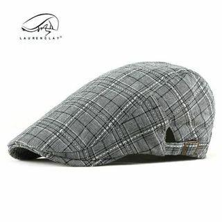 ハンチング帽　男女兼用　チェック柄　調整可能　 UV対策　カジュアル　ベーシック(ハンチング/ベレー帽)