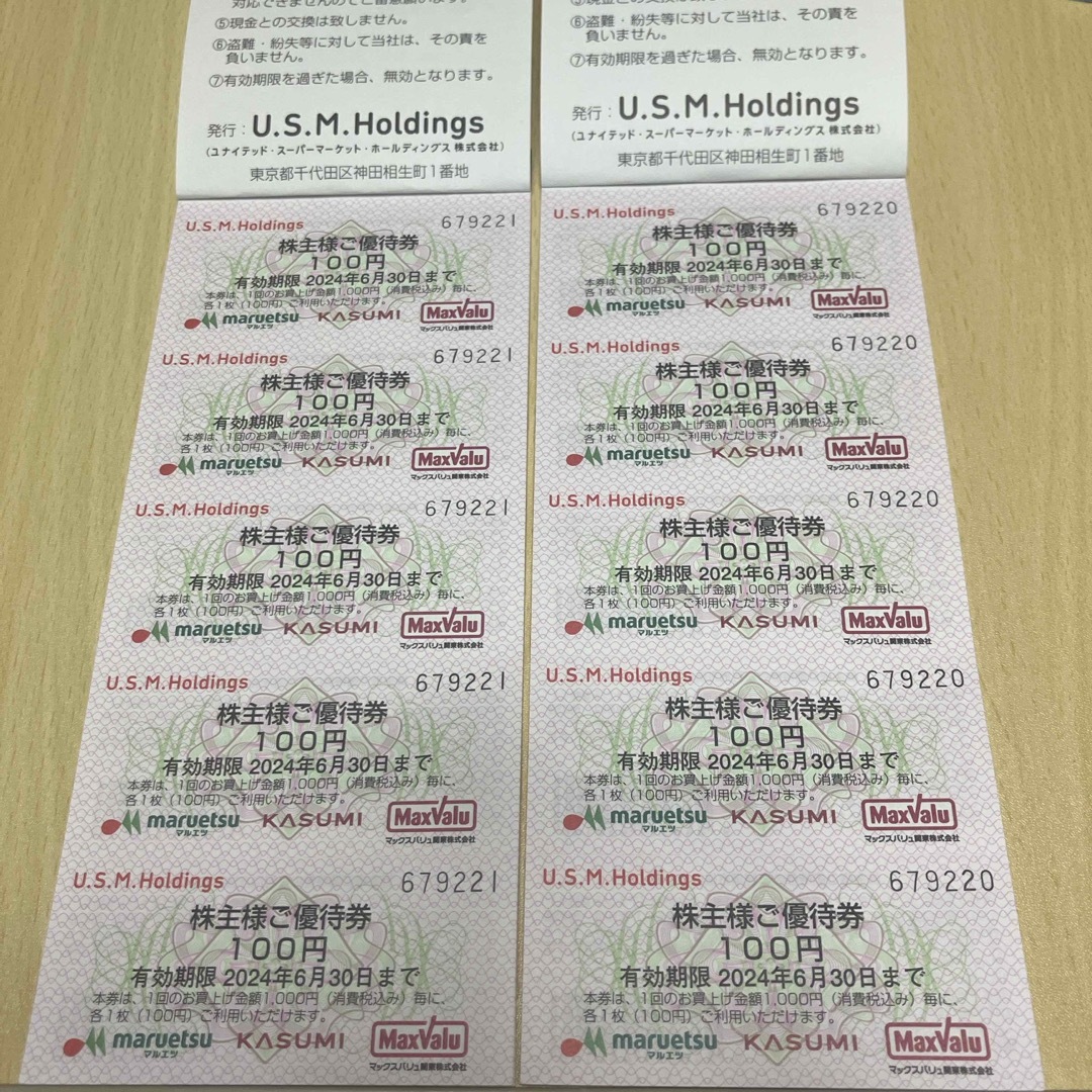 株主優待　マルエツ・カスミ・マックスバリュ チケットの優待券/割引券(ショッピング)の商品写真