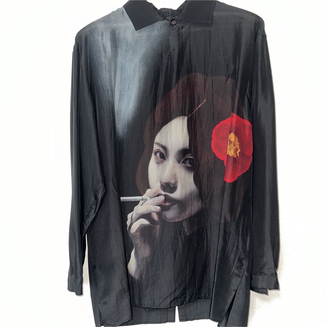 yohji yamamoto 18ss 椿とたばこ シルクシャツ トップス yohji yamamoto 18ss 椿とたばこ シルクシャツ トップス