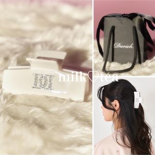 ダーリッチ(Darich)の新品 ダーリッチ ノベルティ DDストーンヘアクリップ ホワイト(バレッタ/ヘアクリップ)