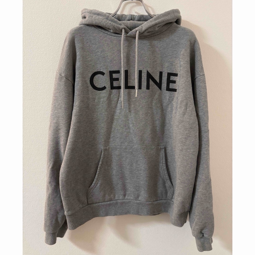 celine - CELINE セリーヌ パーカー グレー コットンフリースフーディ 