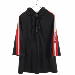 グッチ(Gucci)のGUCCI ワンピース ブラック レッド マルチカラー フード付き(ひざ丈ワンピース)