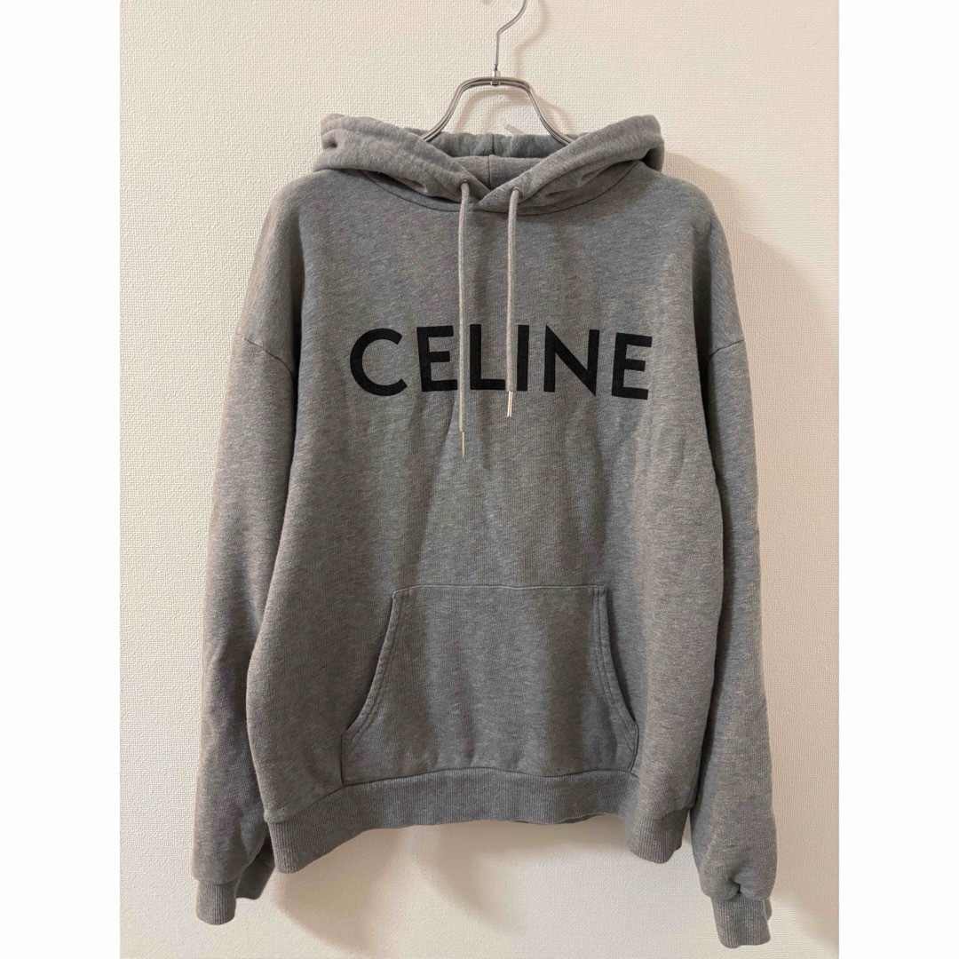 CELINE セリーヌ　パーカー　グレー　コットンフリースフーディ　Celineユニセックスパーカー