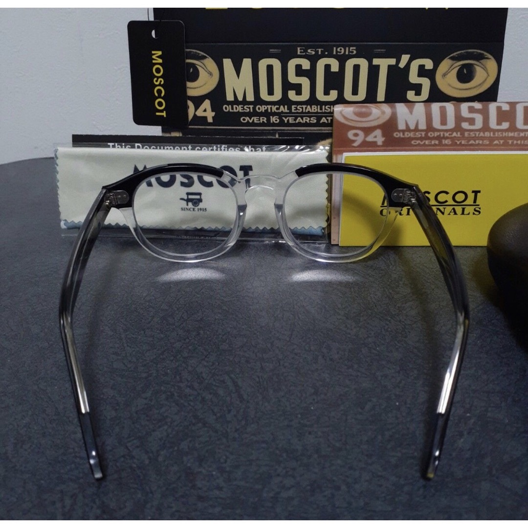 MOSCOT(モスコット)の新品　試着　MOSCOT LEMTOSH 伊達メガネ 黒・クリアフレーム　49 メンズのファッション小物(サングラス/メガネ)の商品写真