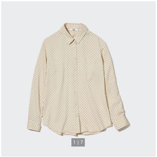 ユニクロ(UNIQLO)のドット柄レーヨンプリントブラウス(シャツ/ブラウス(長袖/七分))