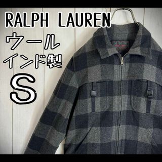 Ralph Lauren - 90s ラルフローレン フルジップ チェック ラム ウール