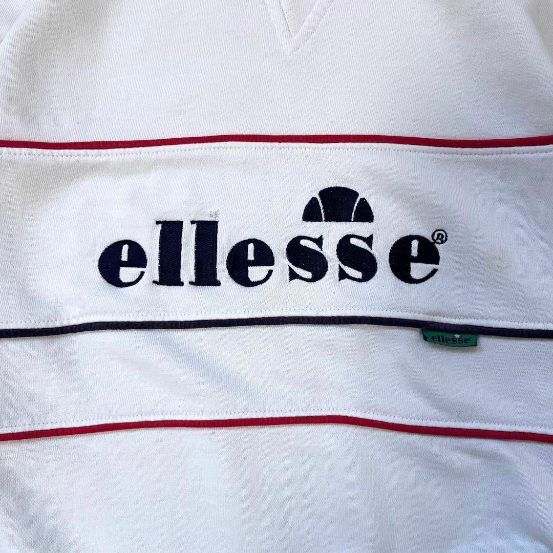 ellesse(エレッセ)の【90s エレッセ】サイズL 刺繍ロゴ スウェットトレーナー 白 ellesse メンズのトップス(スウェット)の商品写真